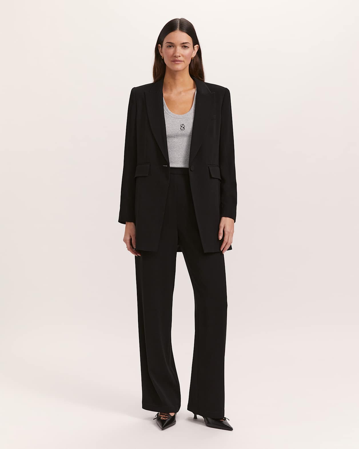 Isabella Longline Blazer in BLACK