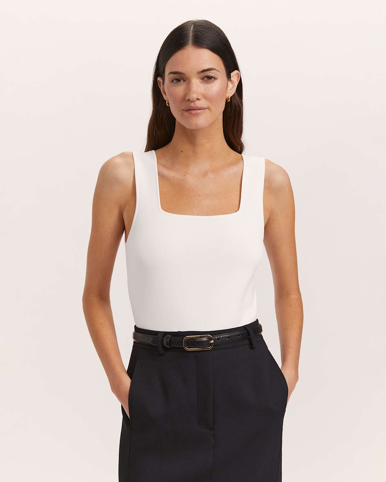 Mia Milano Knit Tank Top in IVORY