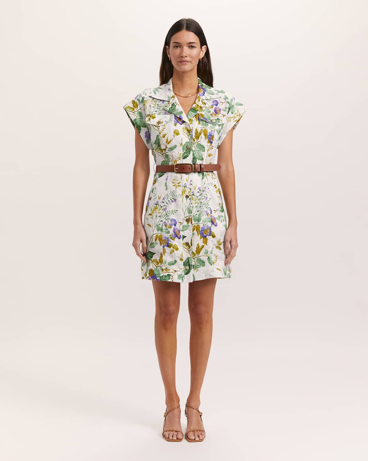 Wildflower Linen Mini Dress in MULTI