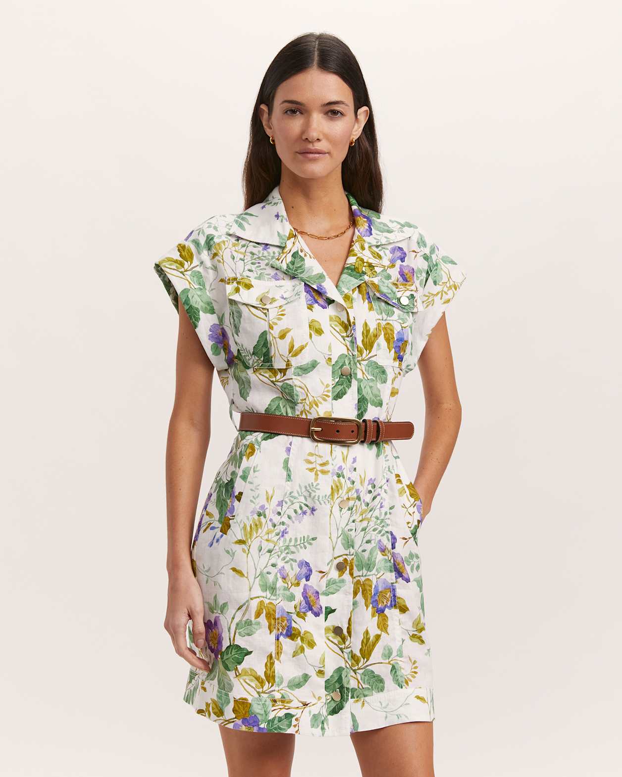 Wildflower Linen Mini Dress in MULTI