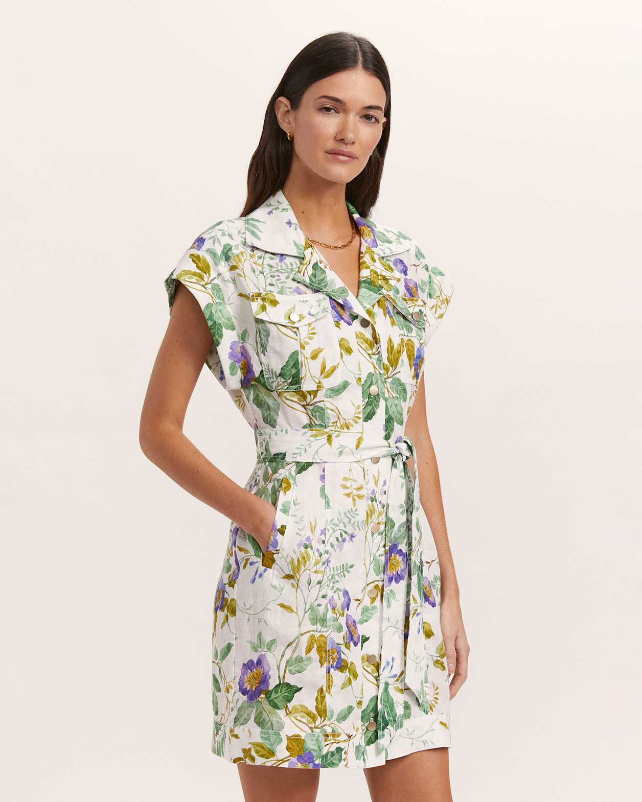 Wildflower Linen Mini Dress in MULTI