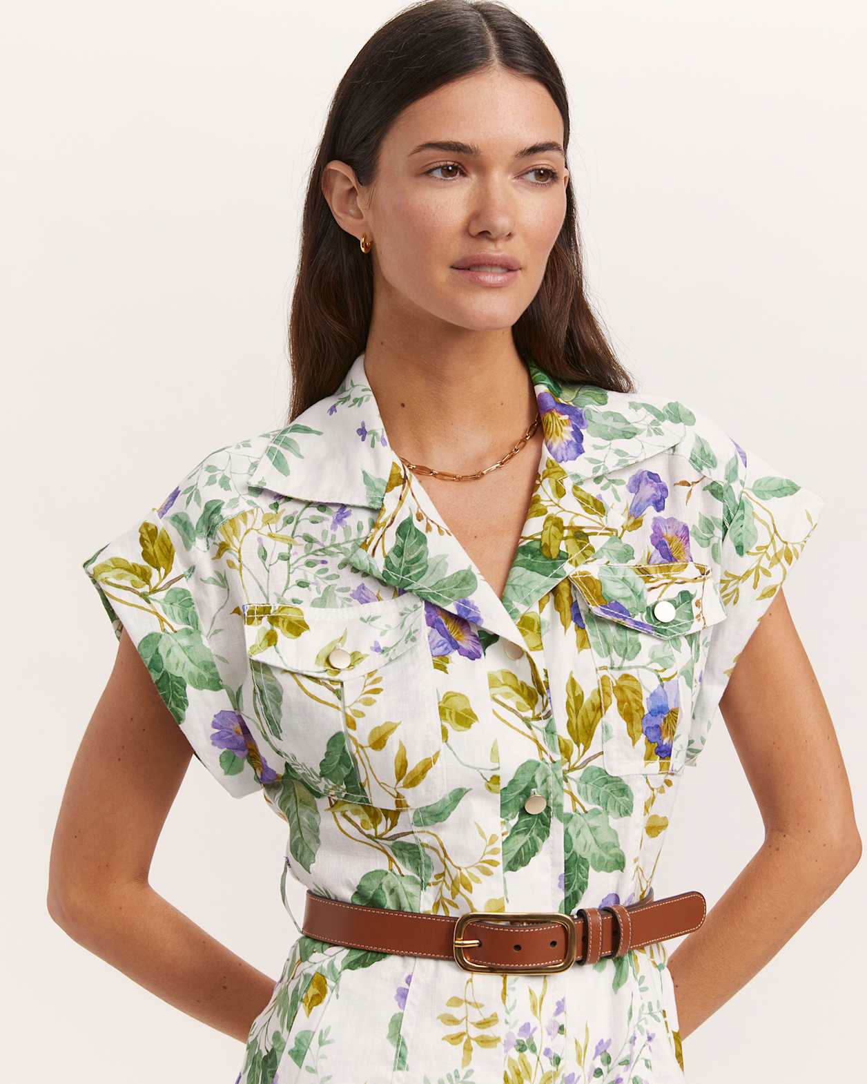 Wildflower Linen Mini Dress in MULTI