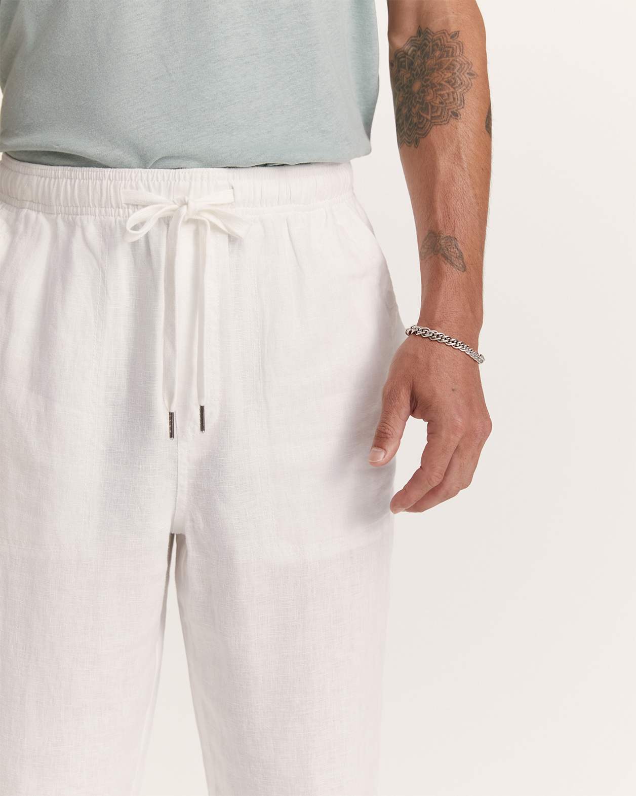 Kent Linen Pant in WHITE