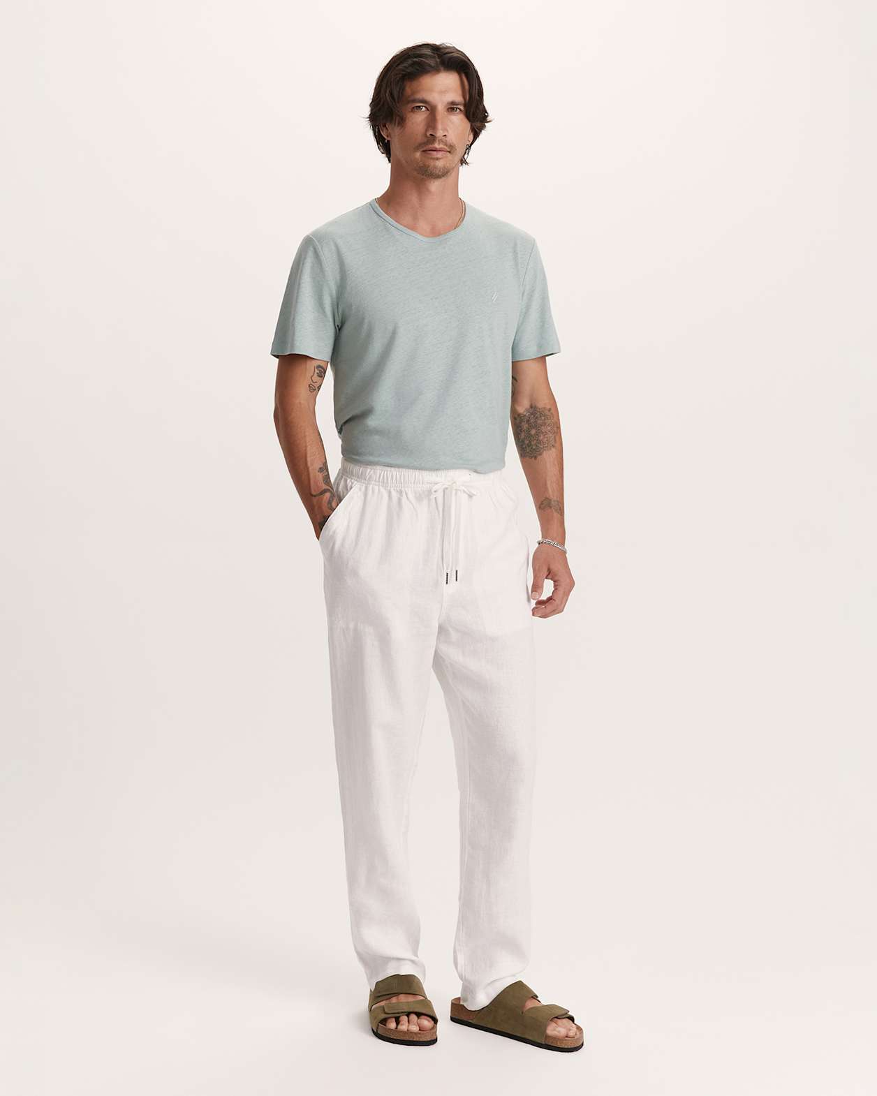 Kent Linen Pant in WHITE