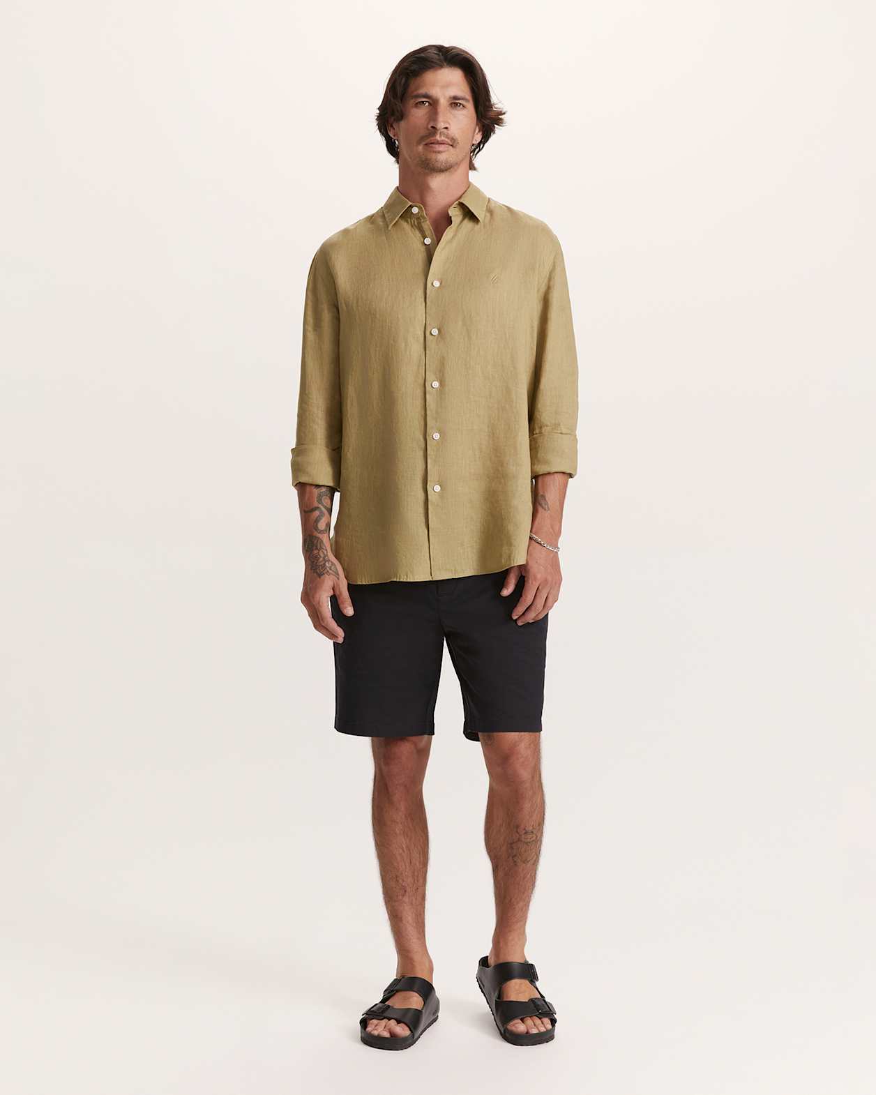 Noah Lightweight Linen Shirt in KIWI