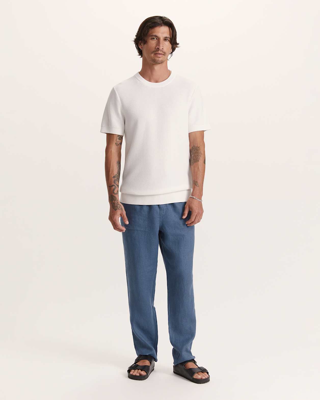 Como Cotton Knit Tee in WHITE