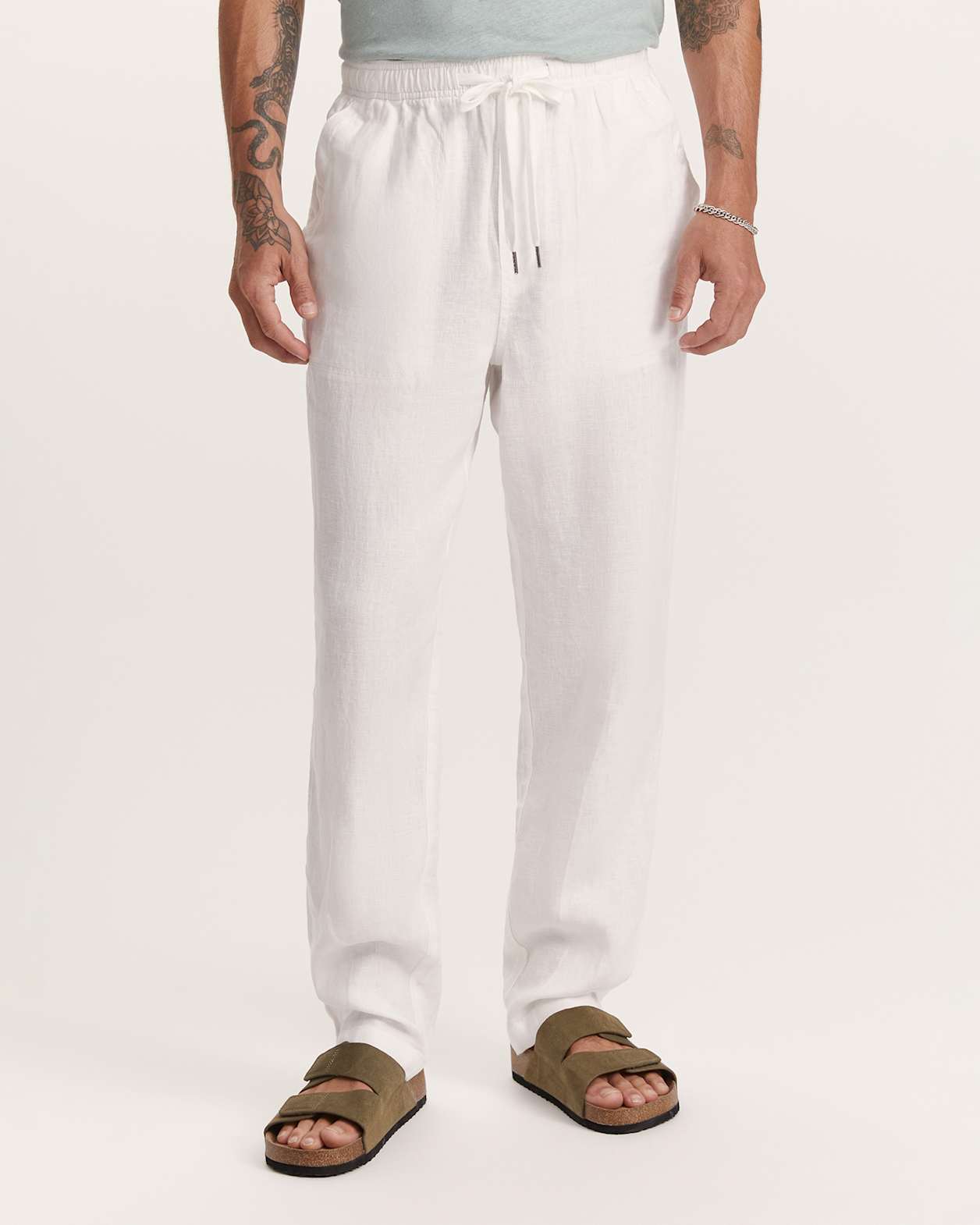Kent Linen Pant in WHITE