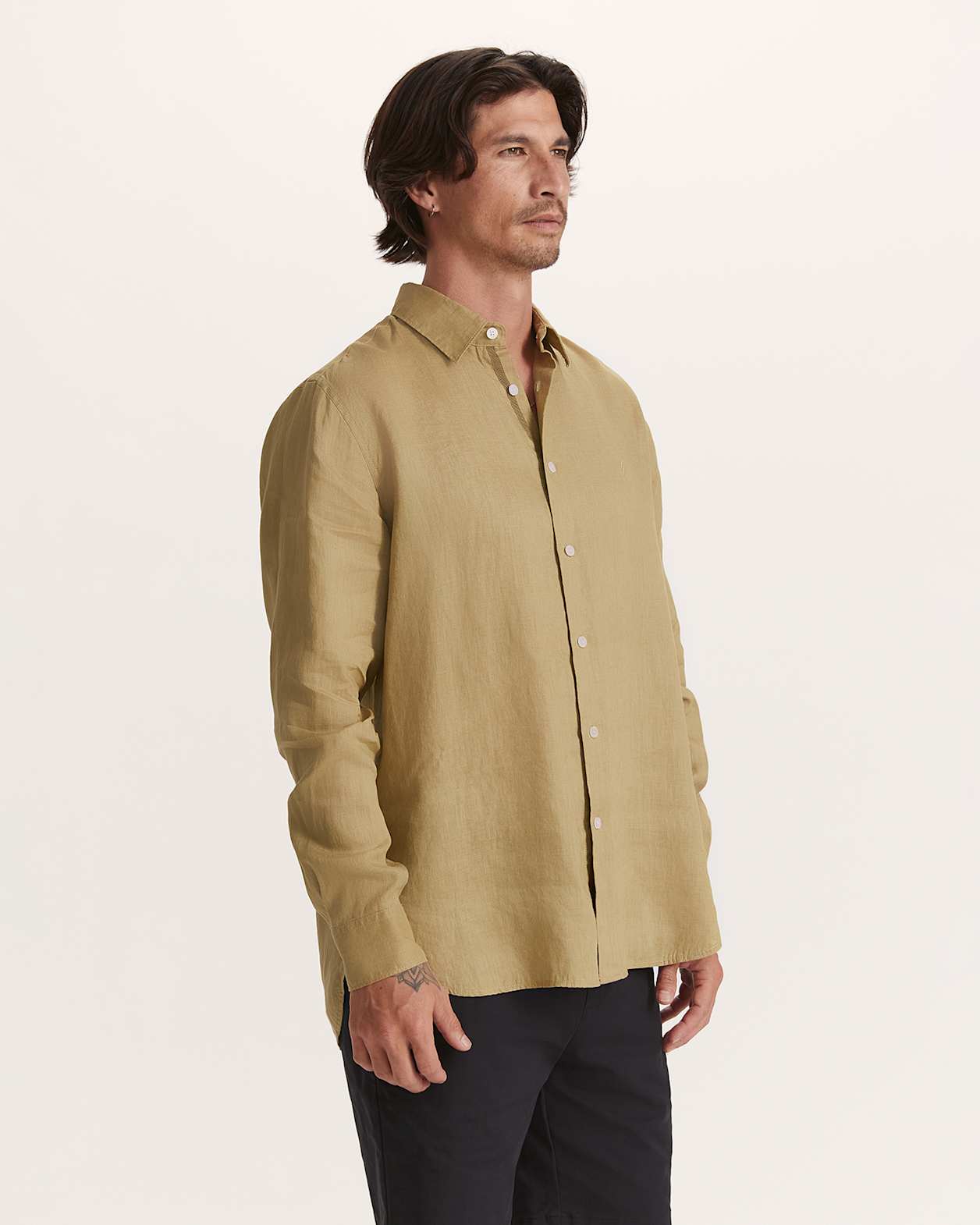 Noah Lightweight Linen Shirt in KIWI