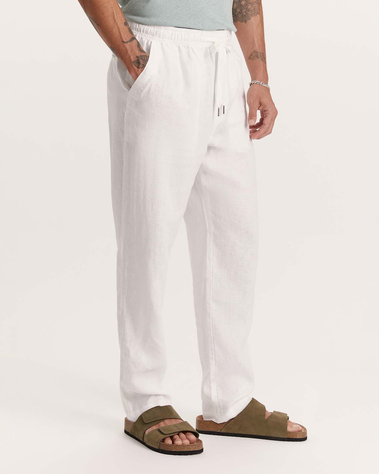 Kent Linen Pant in WHITE