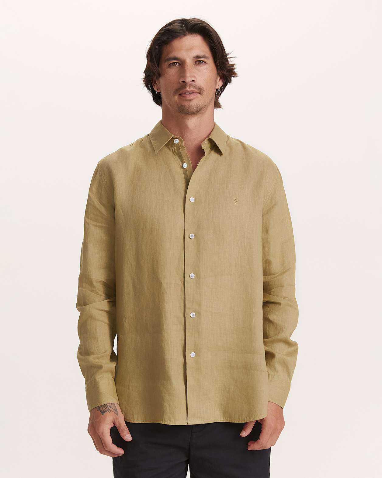 Noah Lightweight Linen Shirt in KIWI