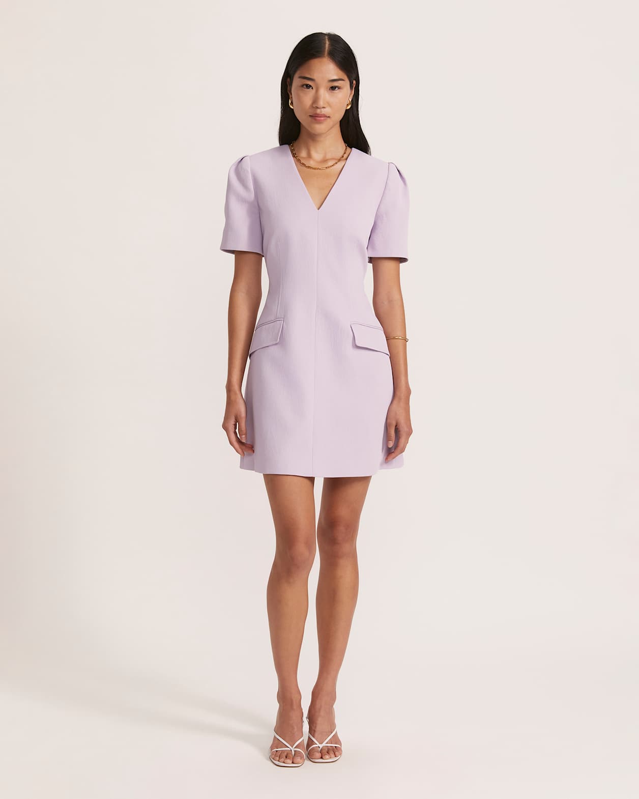 Dharma Stitch Detail Mini Dress in ORCHID