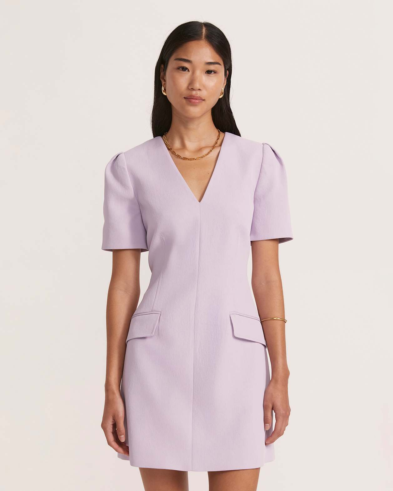Dharma Stitch Detail Mini Dress in ORCHID