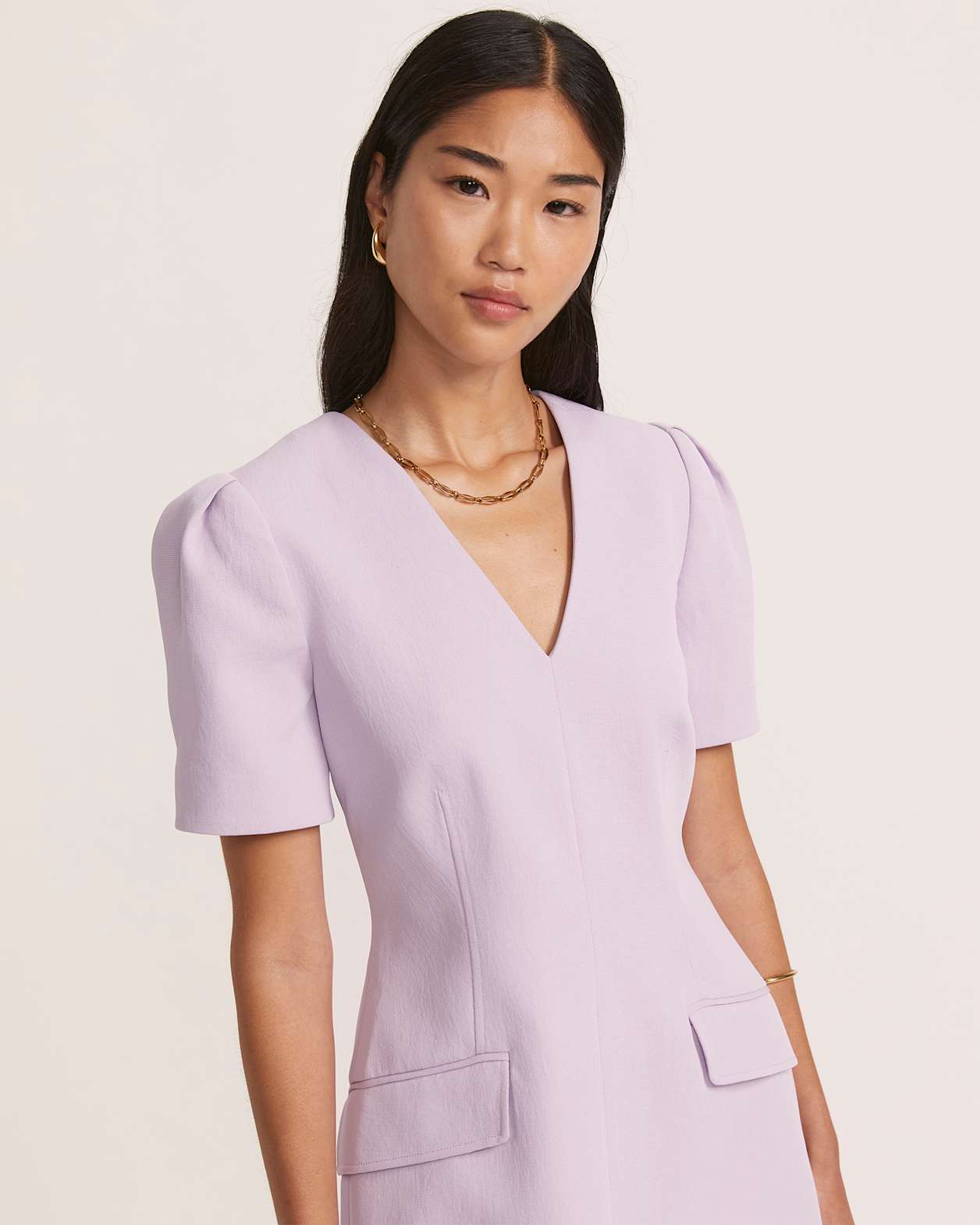 Dharma Stitch Detail Mini Dress in ORCHID