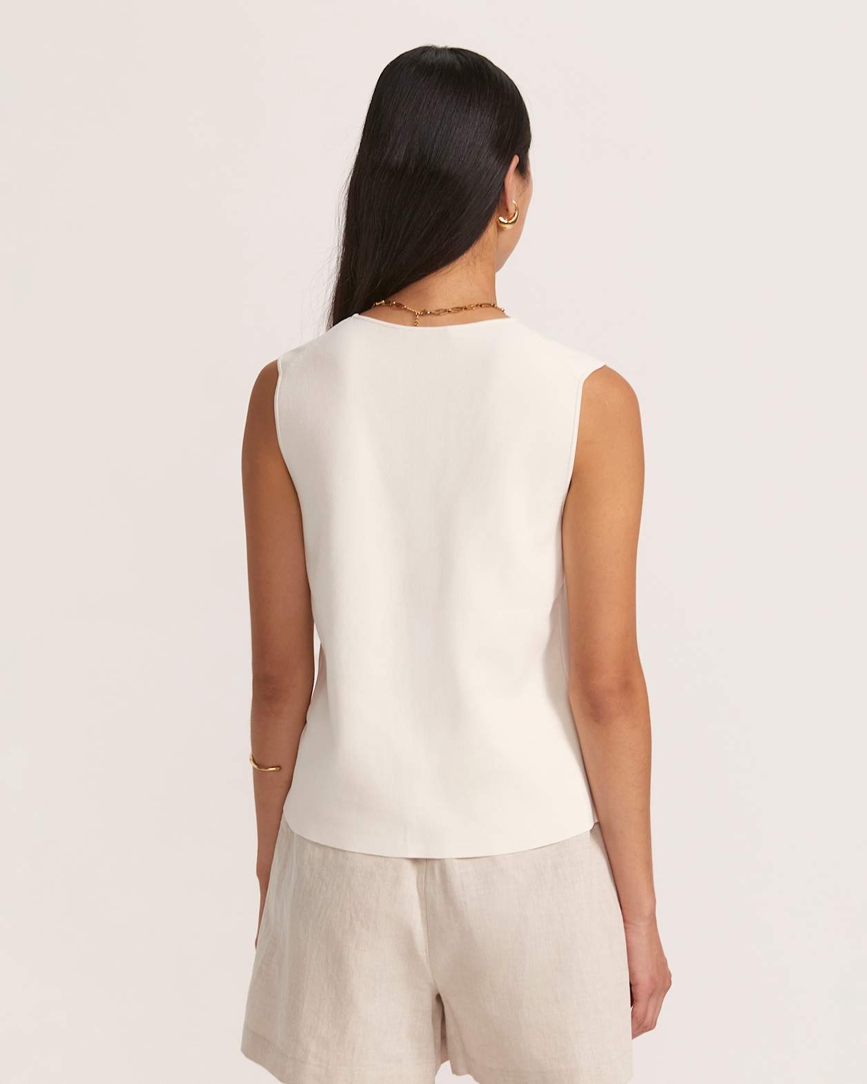 Vera Knit Vest in VANILLA