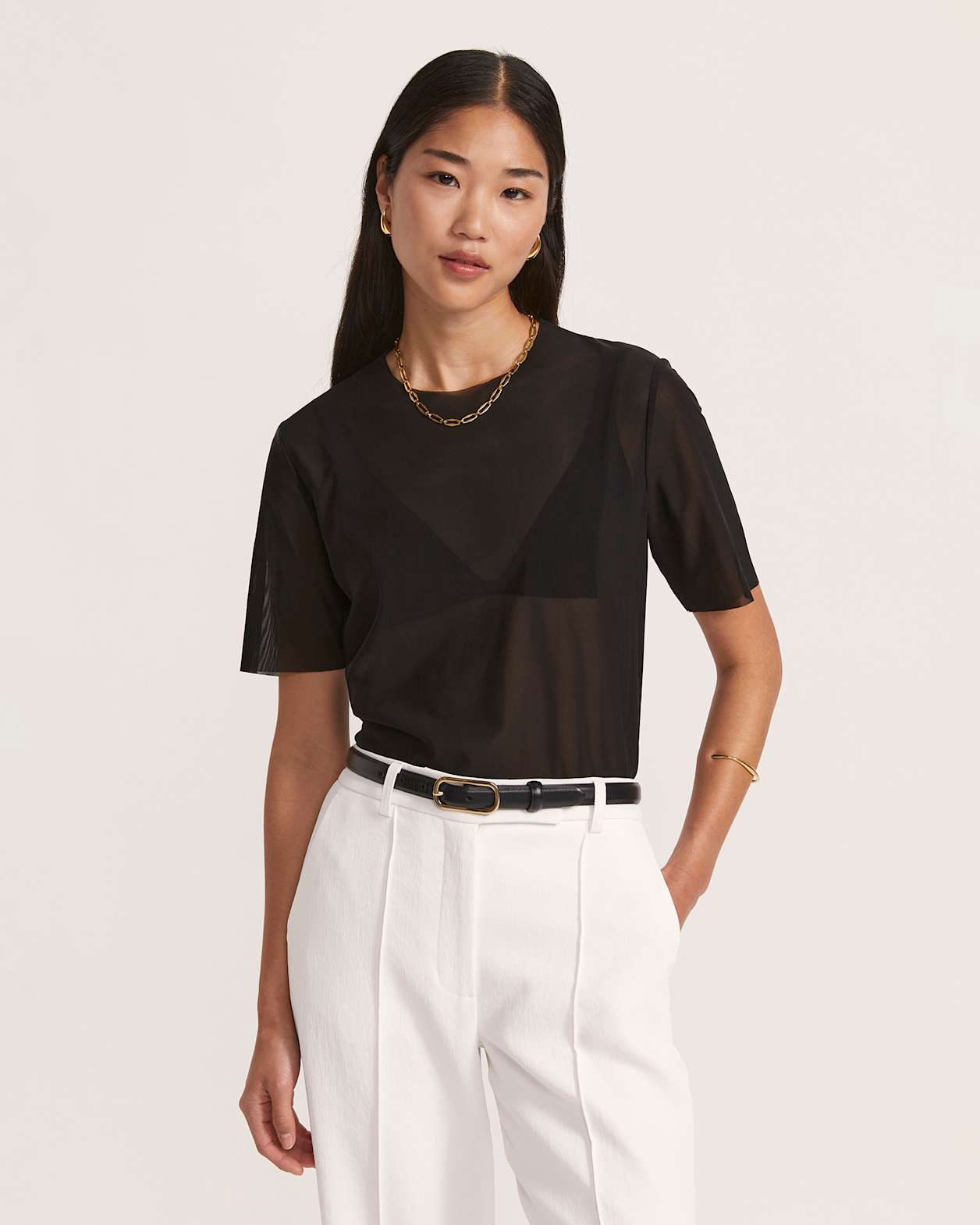 Mackenzie Short Sleeve Tee in BLACK