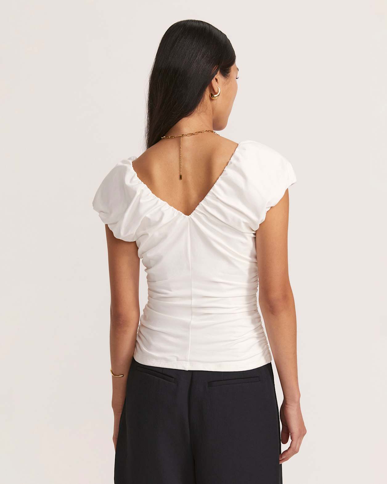 Reagan Rouched Top in WHITE