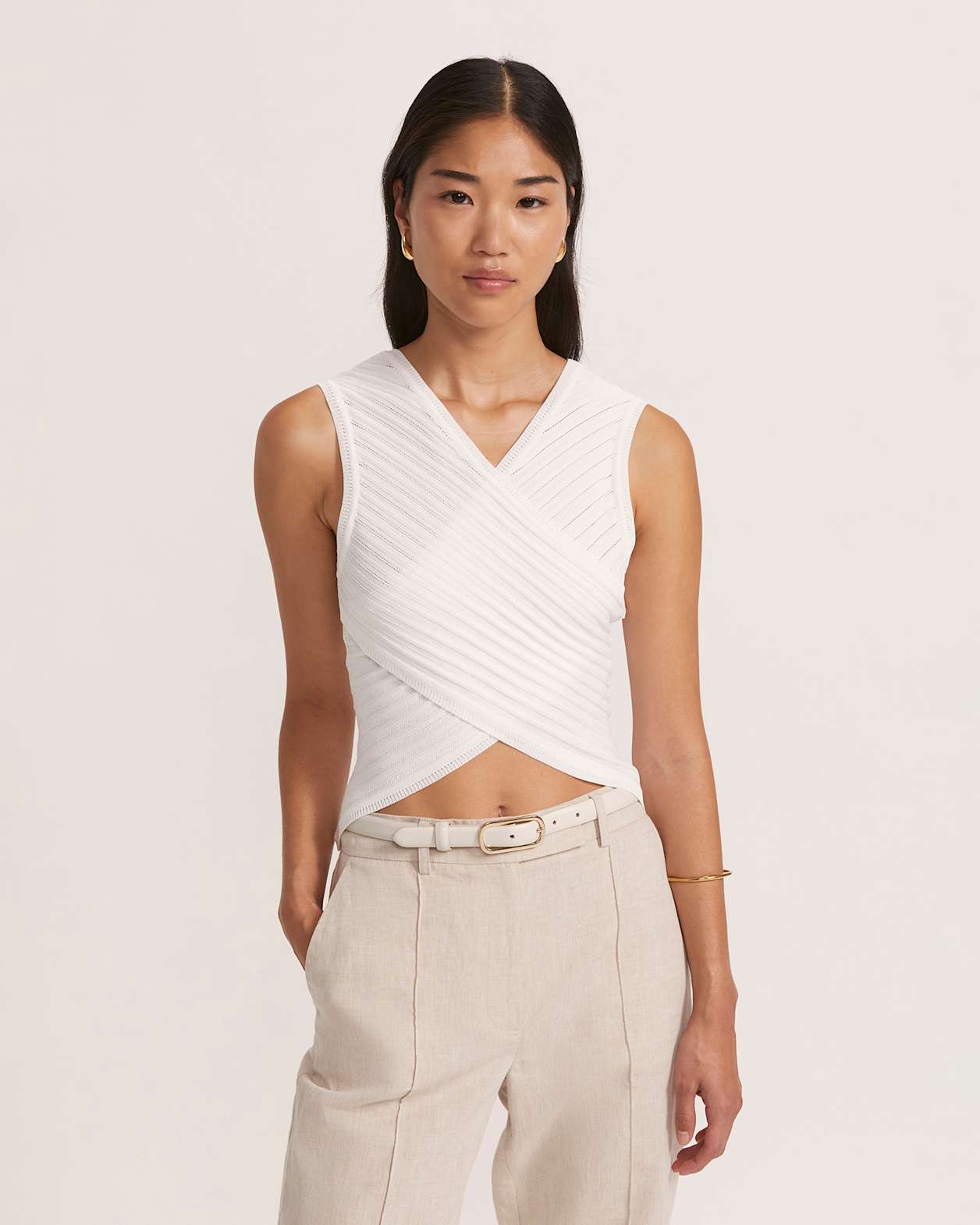 Maeve Cross Top in IVORY