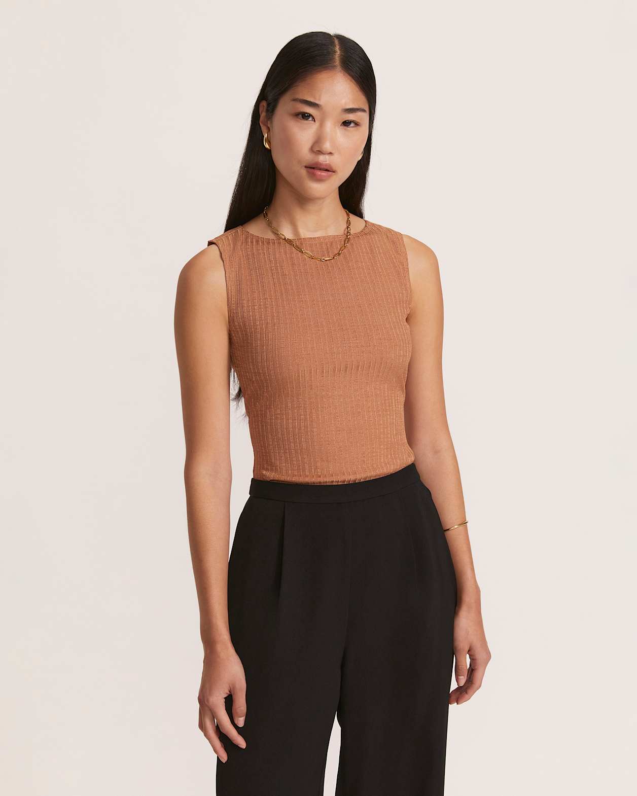 Rubee Boat Neck Tank in COPPER