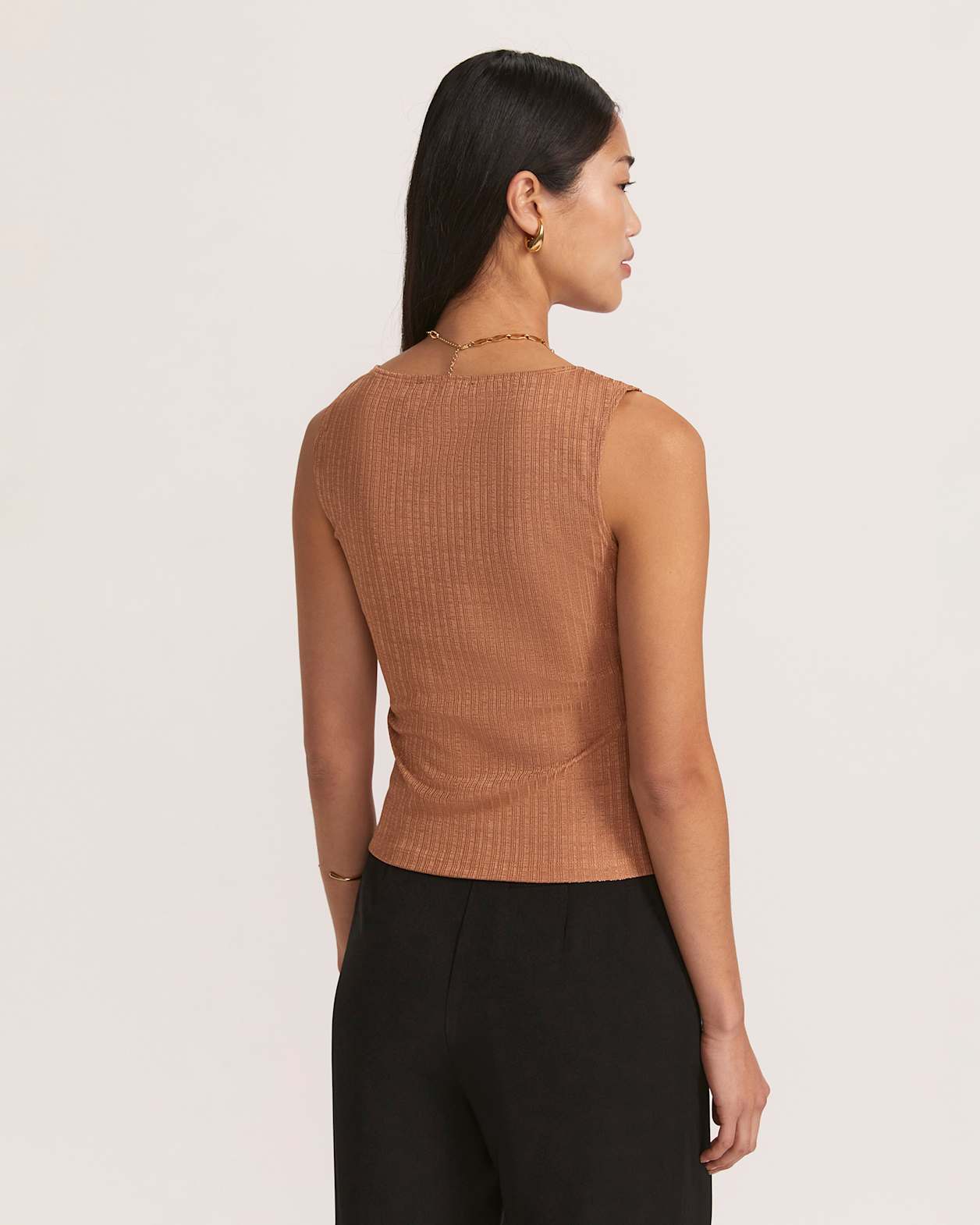 Rubee Boat Neck Tank in COPPER
