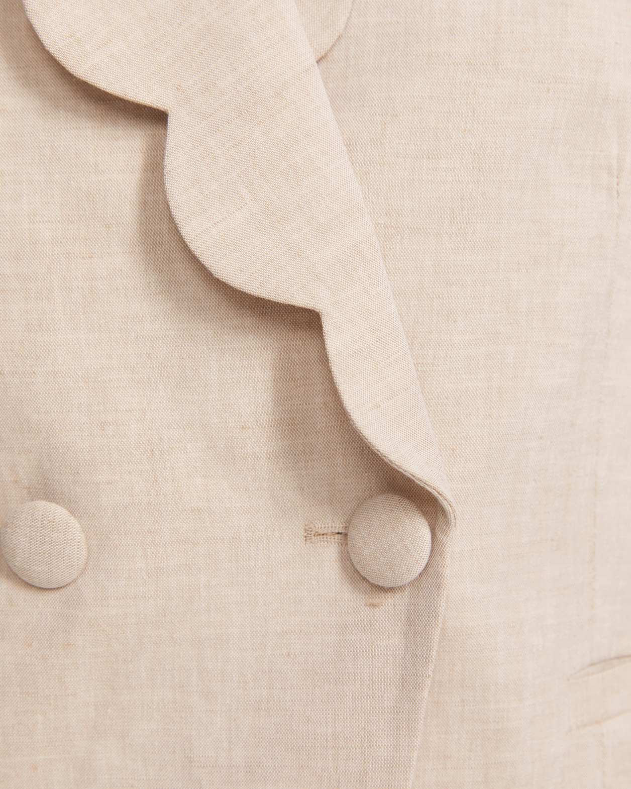 Sienna Linen Scalloped Jacket in OATMEAL MELANGE