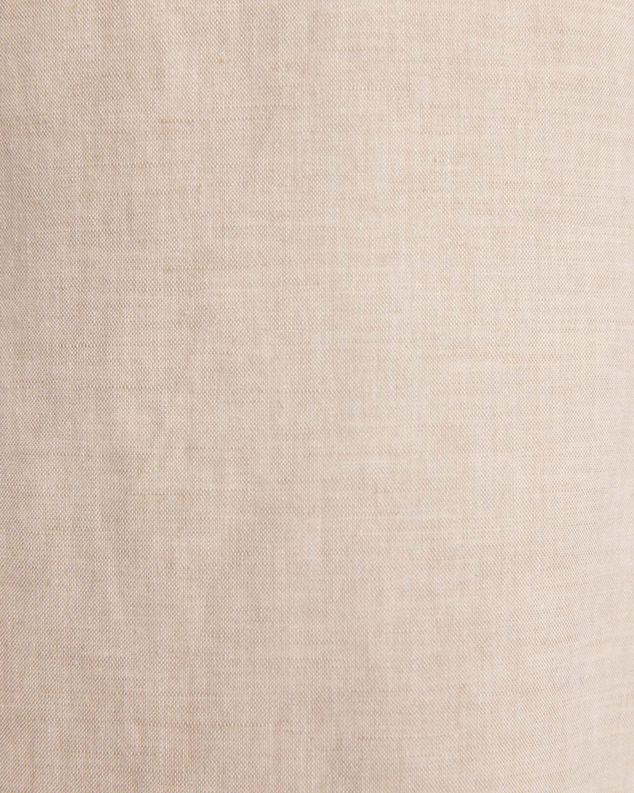 Sienna Linen Scalloped Dress in OATMEAL MELANGE