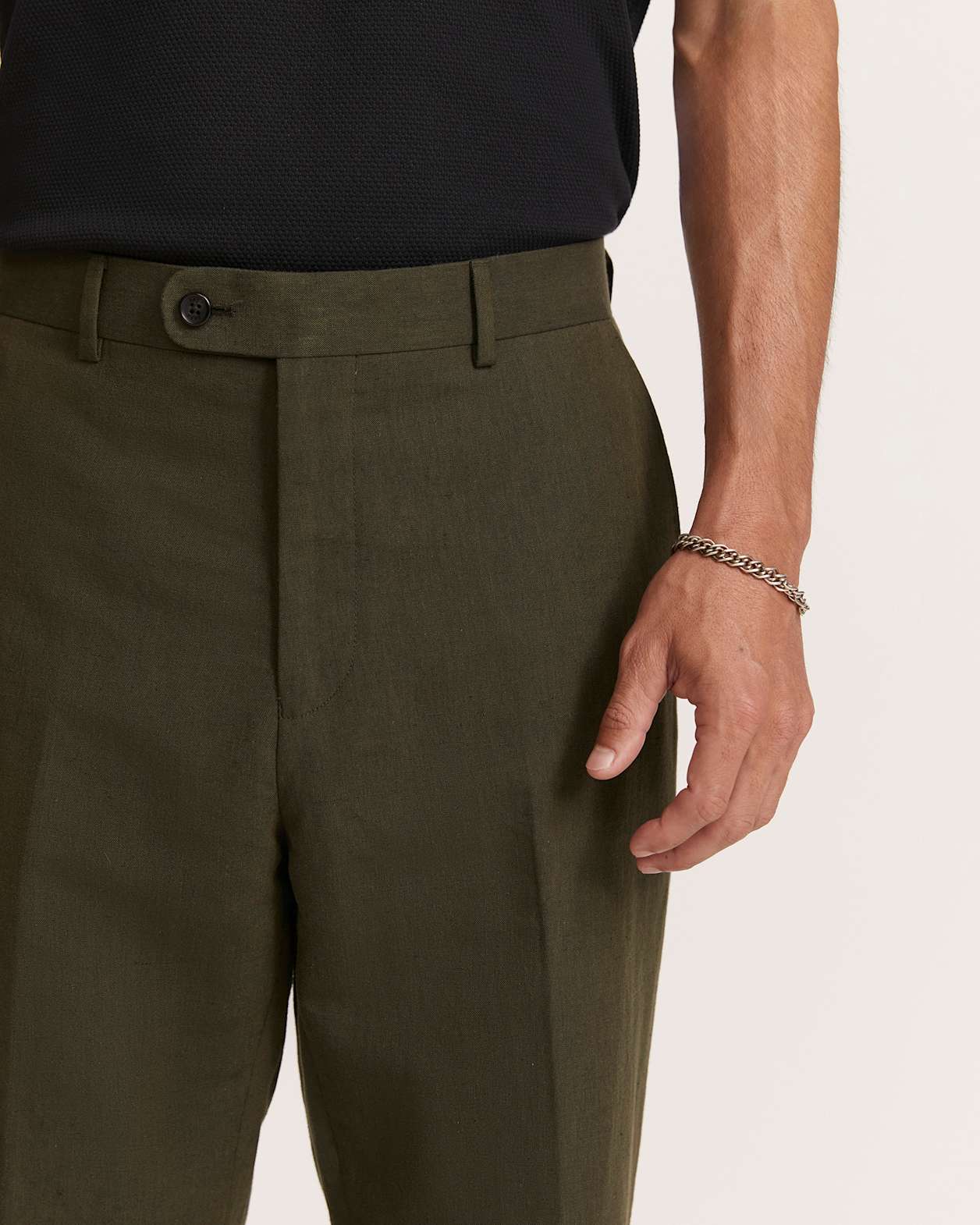 Brookes Cotton Linen Suit Pant in KHAKI