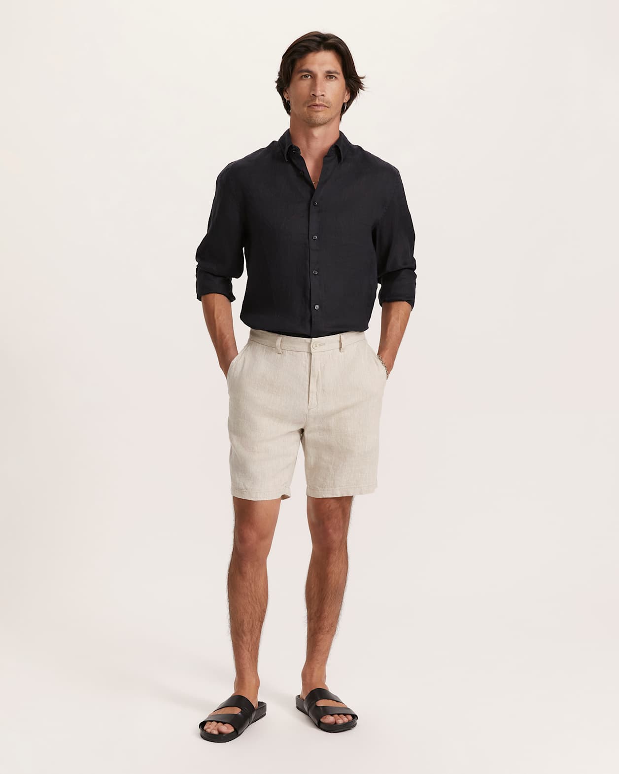 Luca Linen Short in OATMEAL