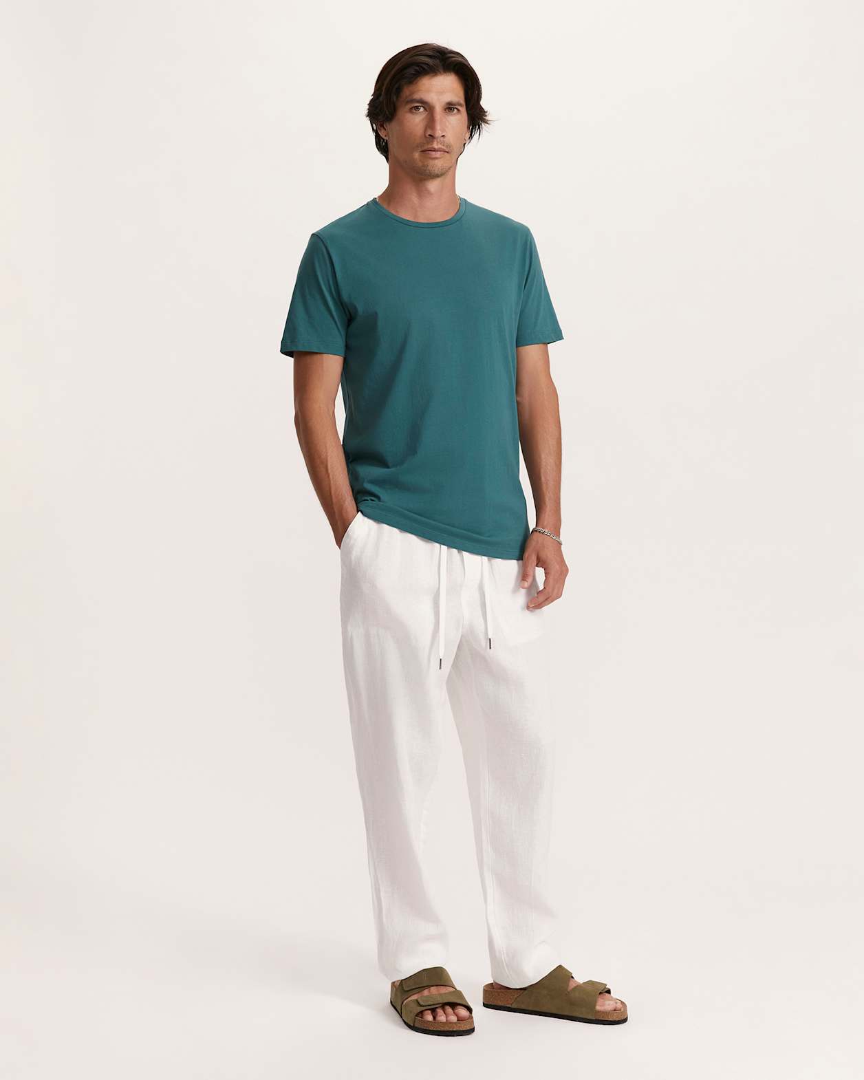 Daniel Crew Neck Tee in DARK GREEN