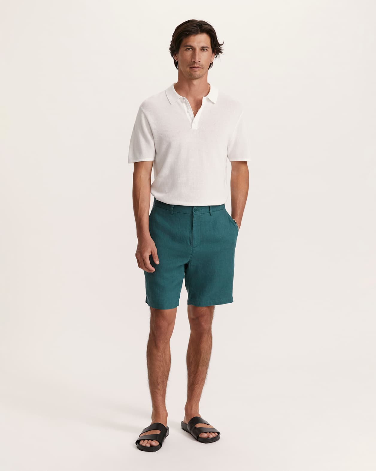 Luca Linen Short in GREEN