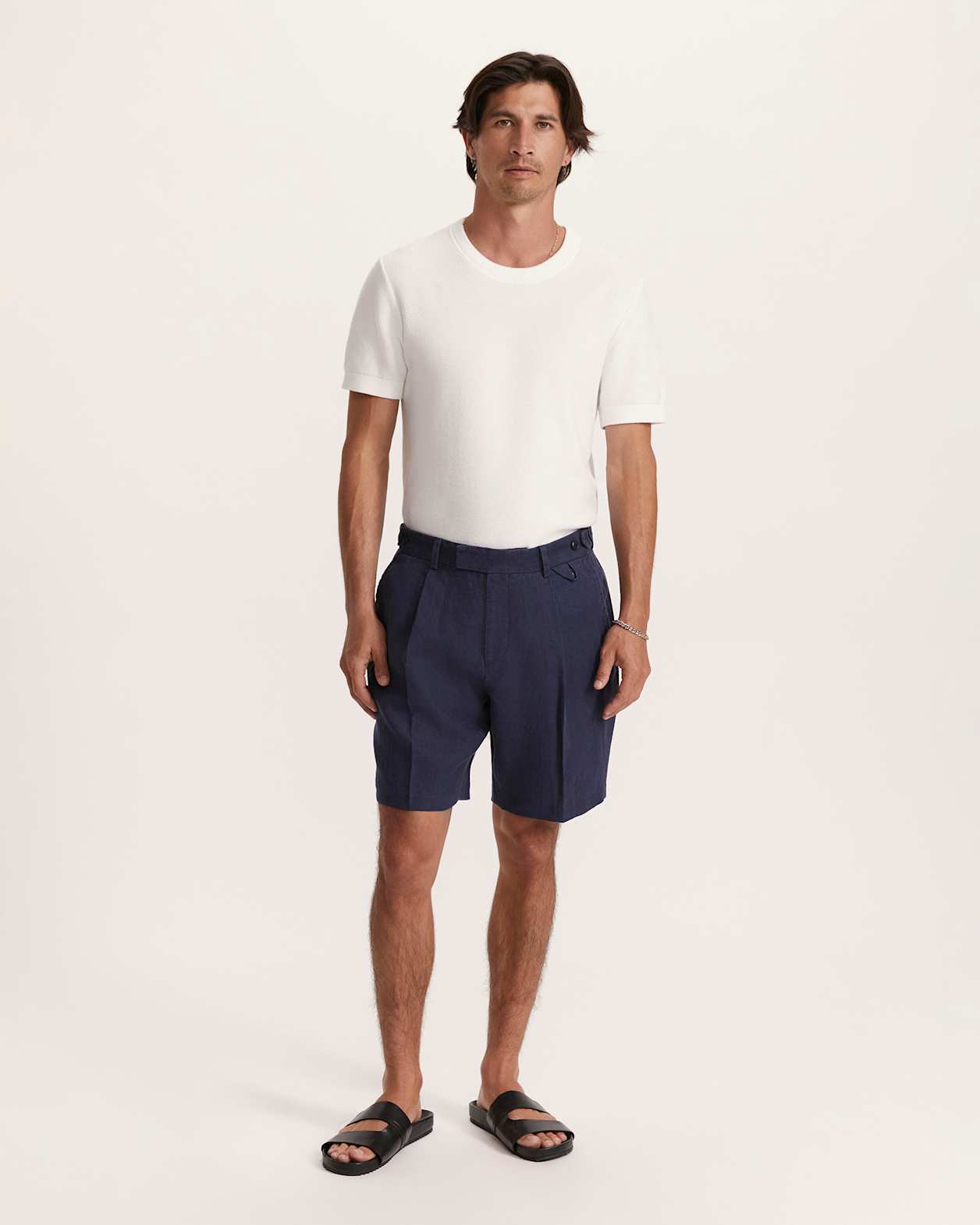 Wade Pleat Front Short in NAVY