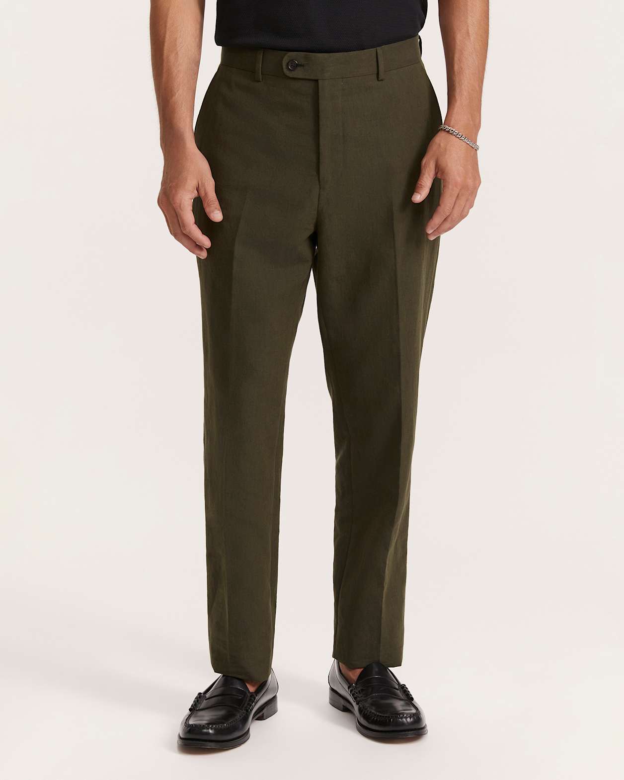 Brookes Cotton Linen Suit Pant in KHAKI