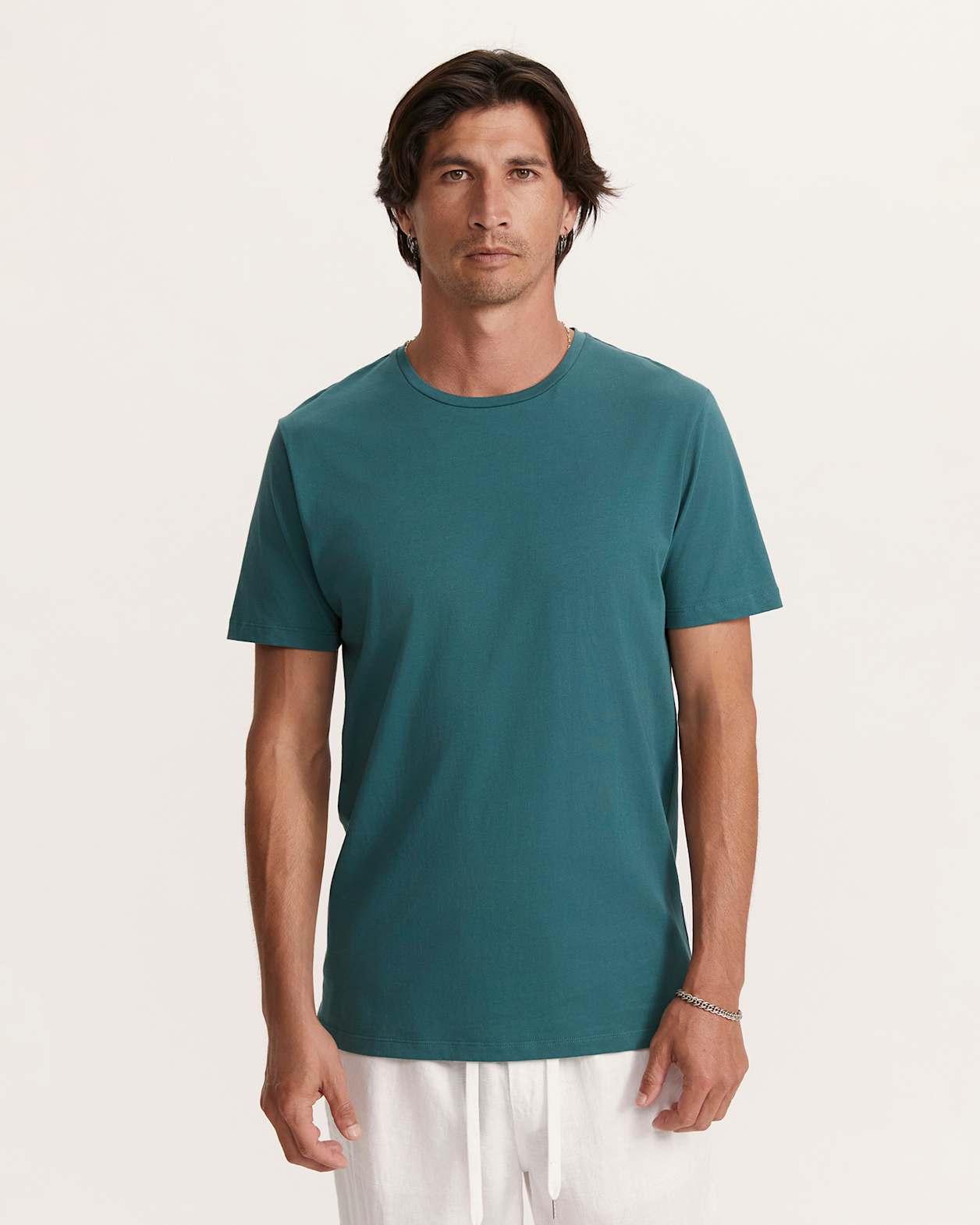 Daniel Crew Neck Tee in DARK GREEN
