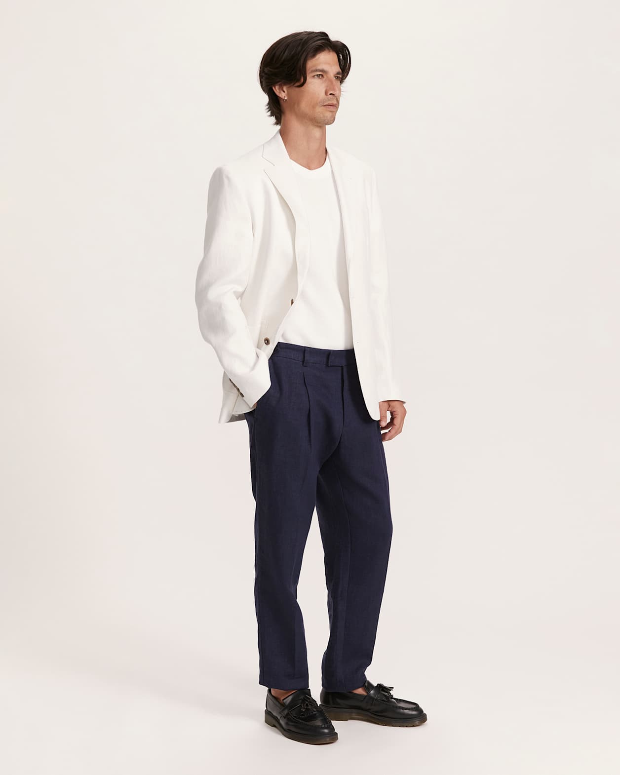 Wade Linen Suit Jacket in WHITE