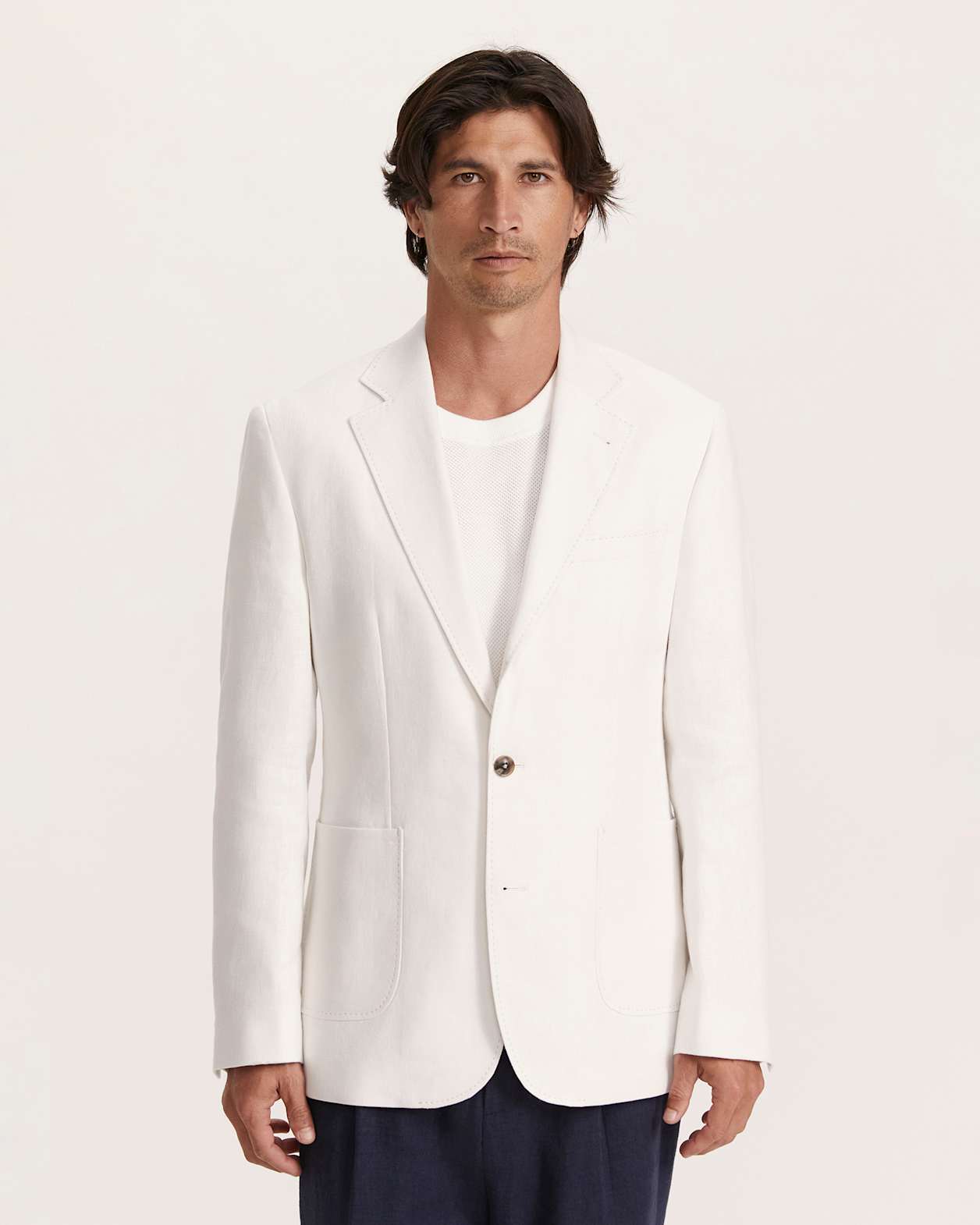 Wade Linen Suit Jacket in WHITE