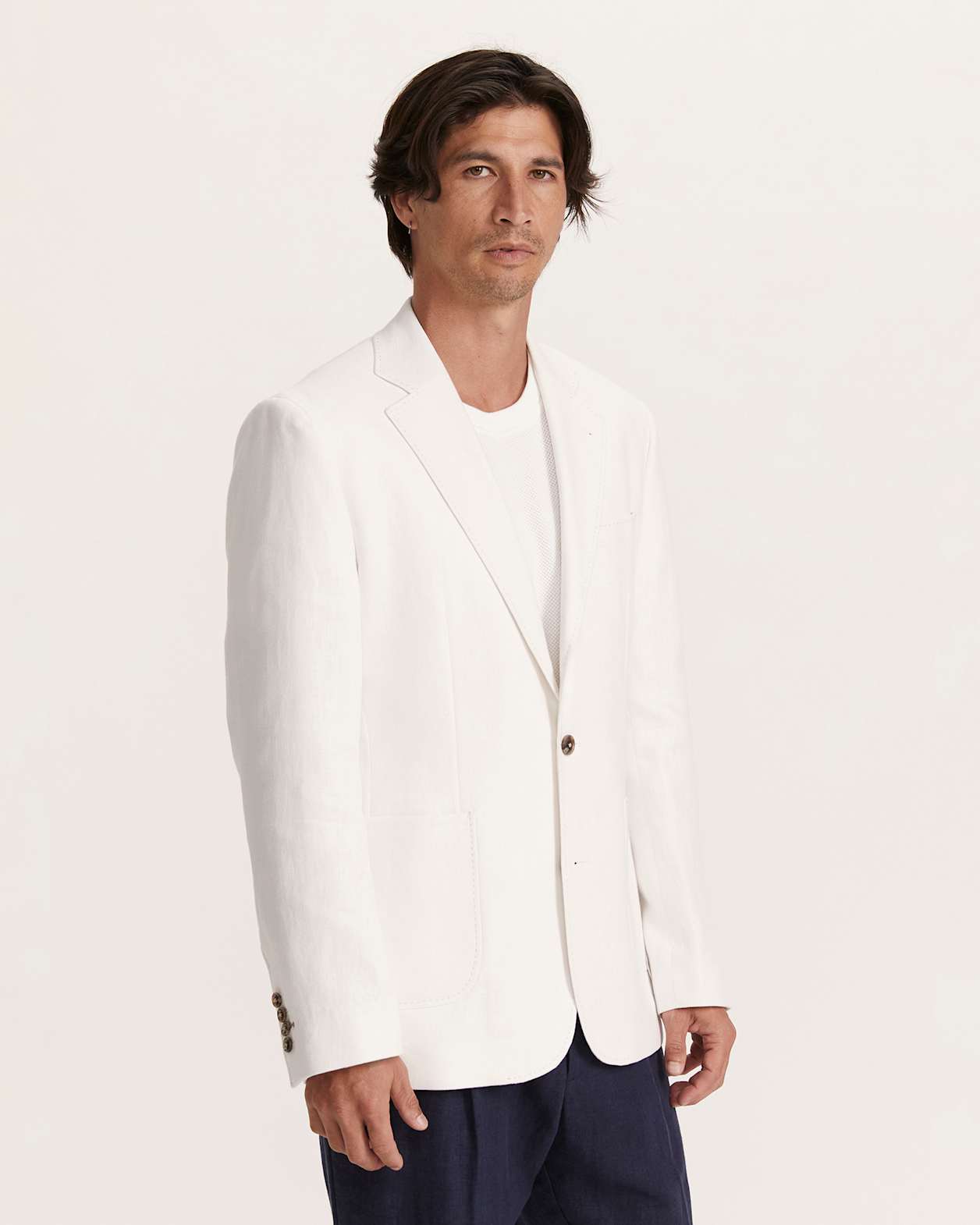 Wade Linen Suit Jacket in WHITE