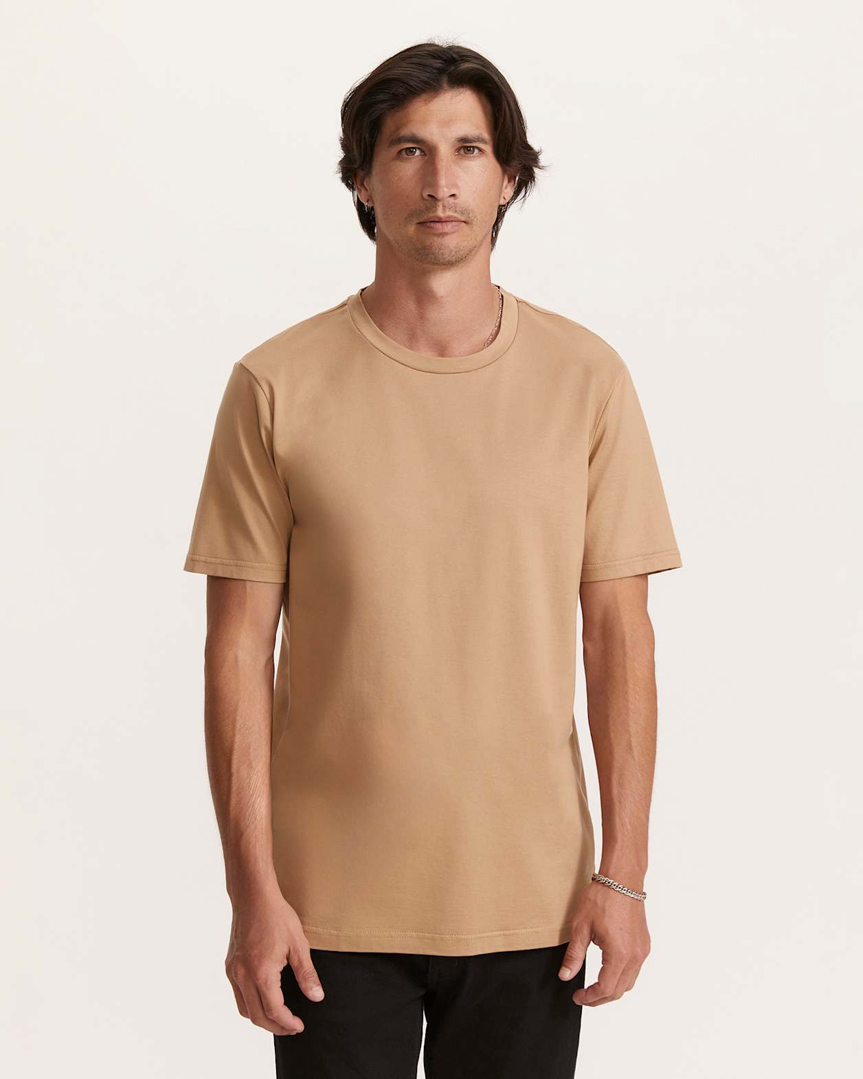 Bale Mercerised Crew Tee in TAN