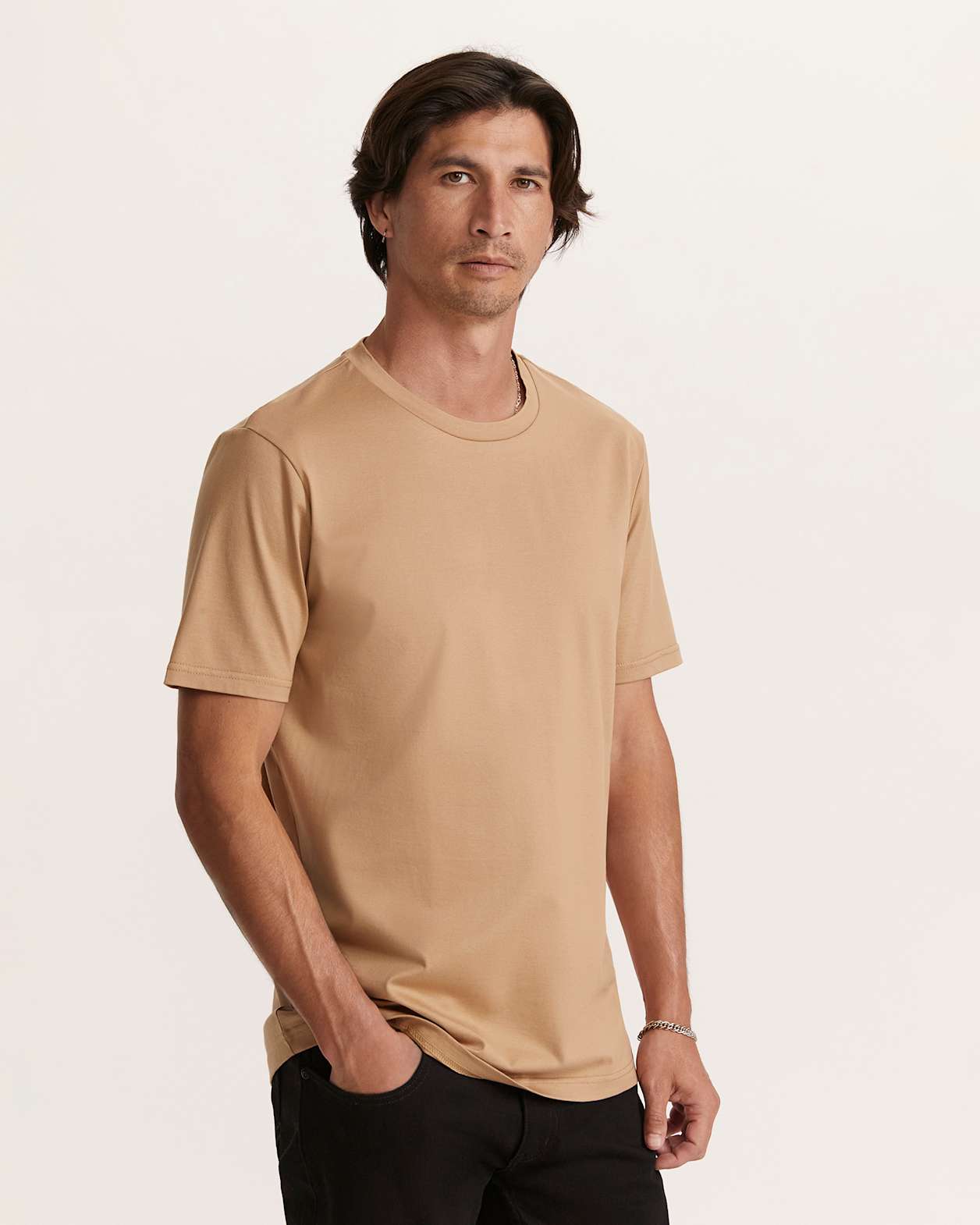 Bale Mercerised Crew Tee in TAN