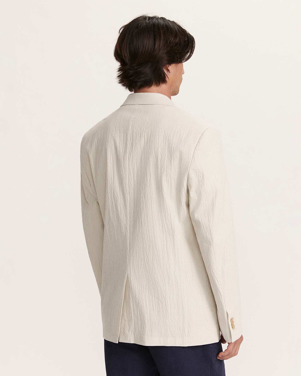 Enrico Seersucker Blazer in NEUTRAL