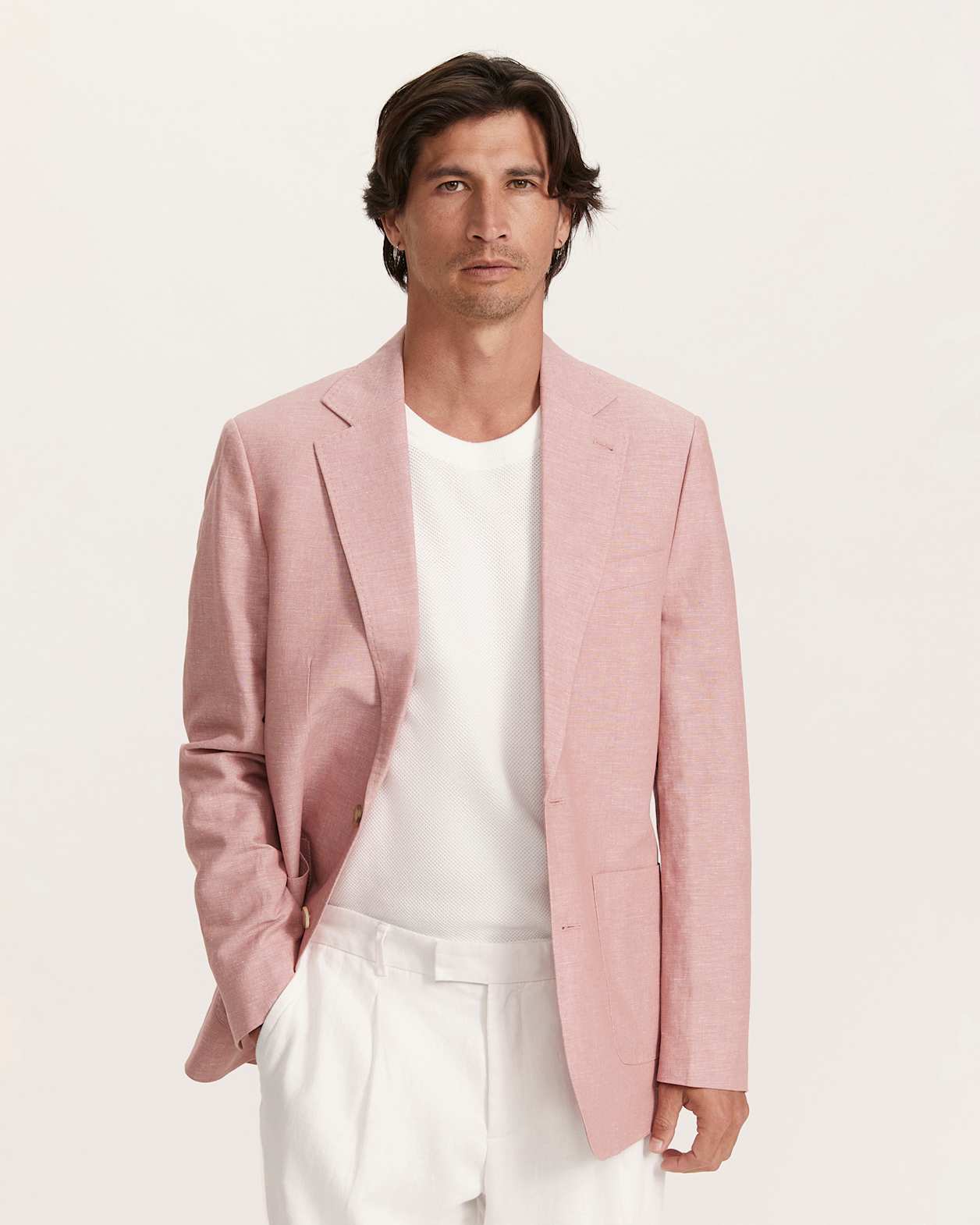 Bartel Cotton Linen Item Jacket in ROSE