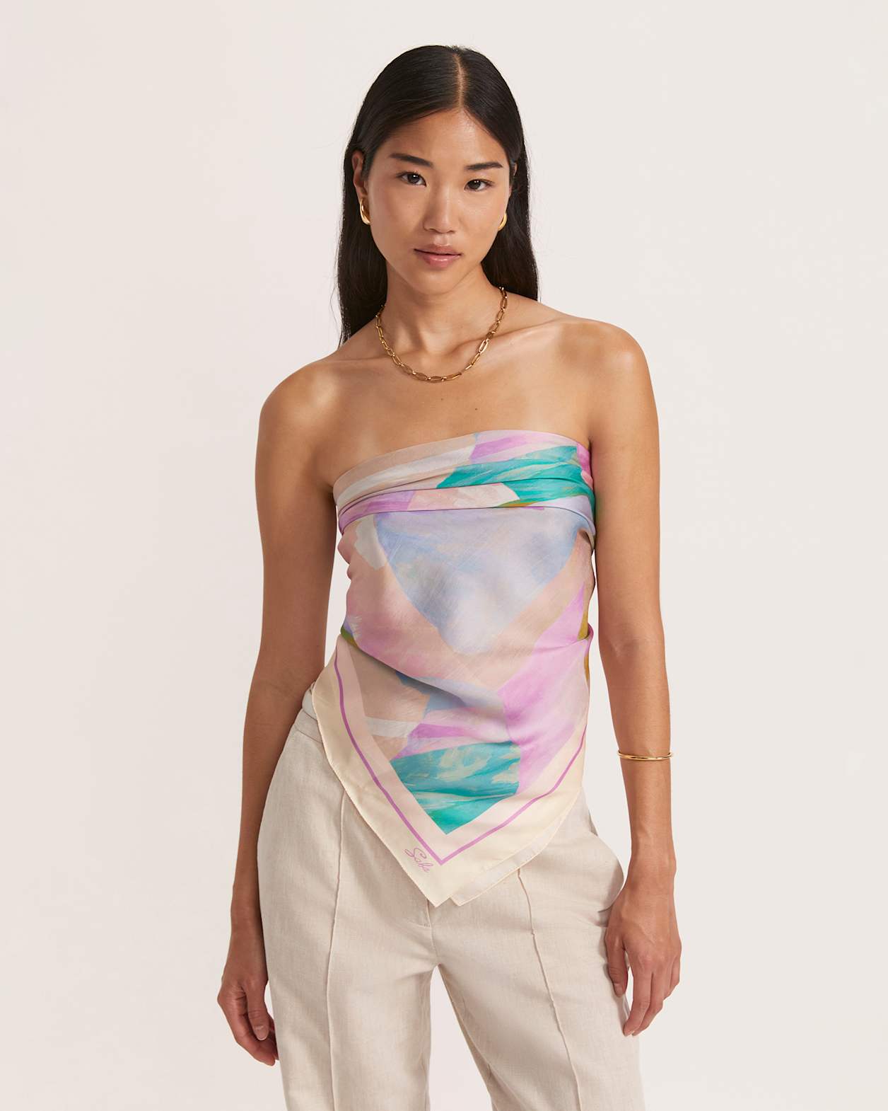 Calla Lily Silk Scarf in MULTI