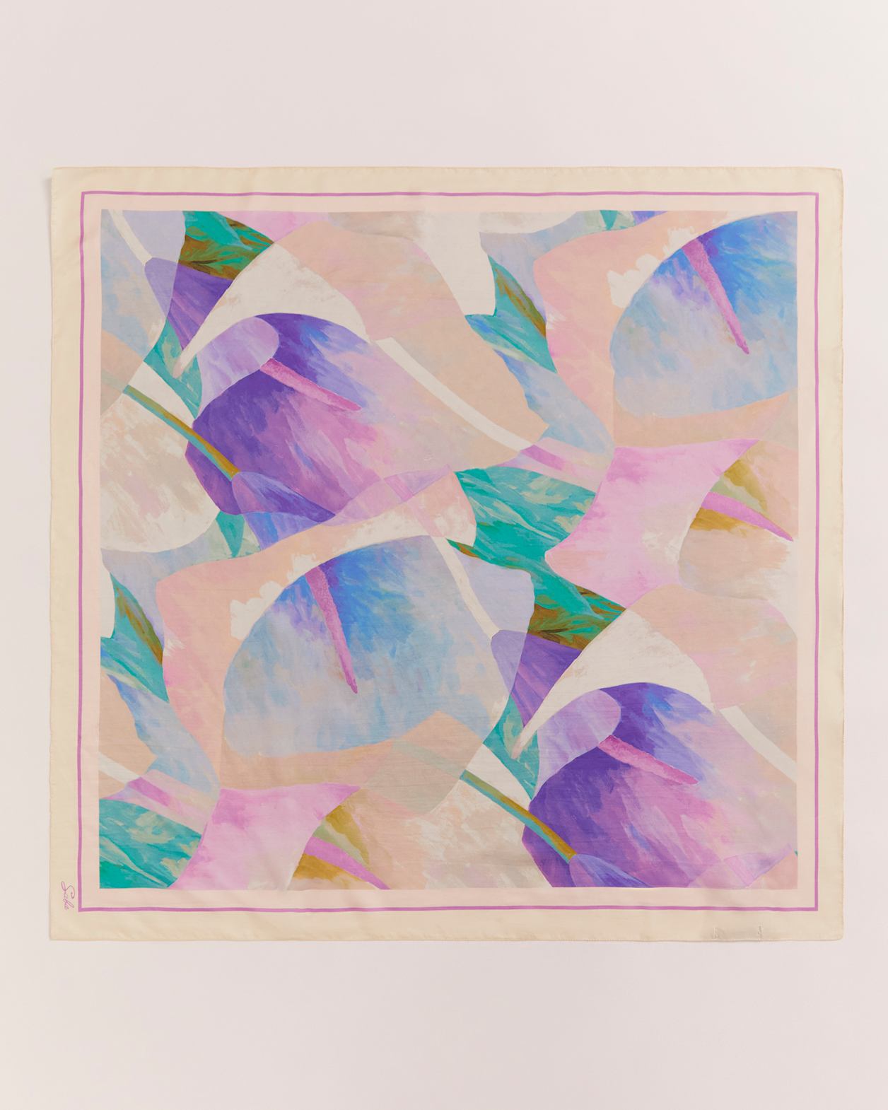 Calla Lily Silk Scarf in MULTI