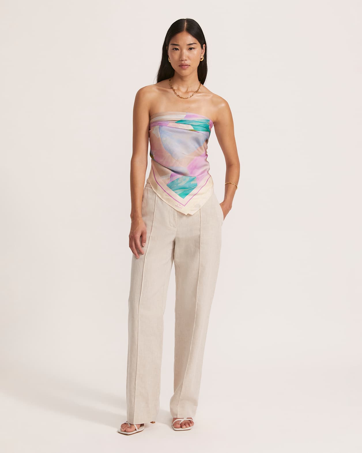 Calla Lily Silk Scarf in MULTI