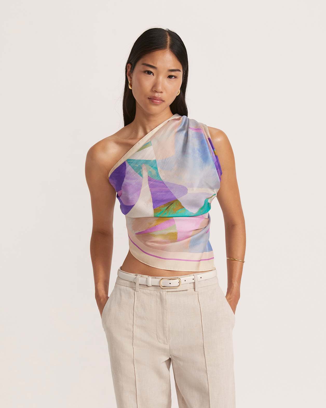 Calla Lily Silk Scarf in MULTI