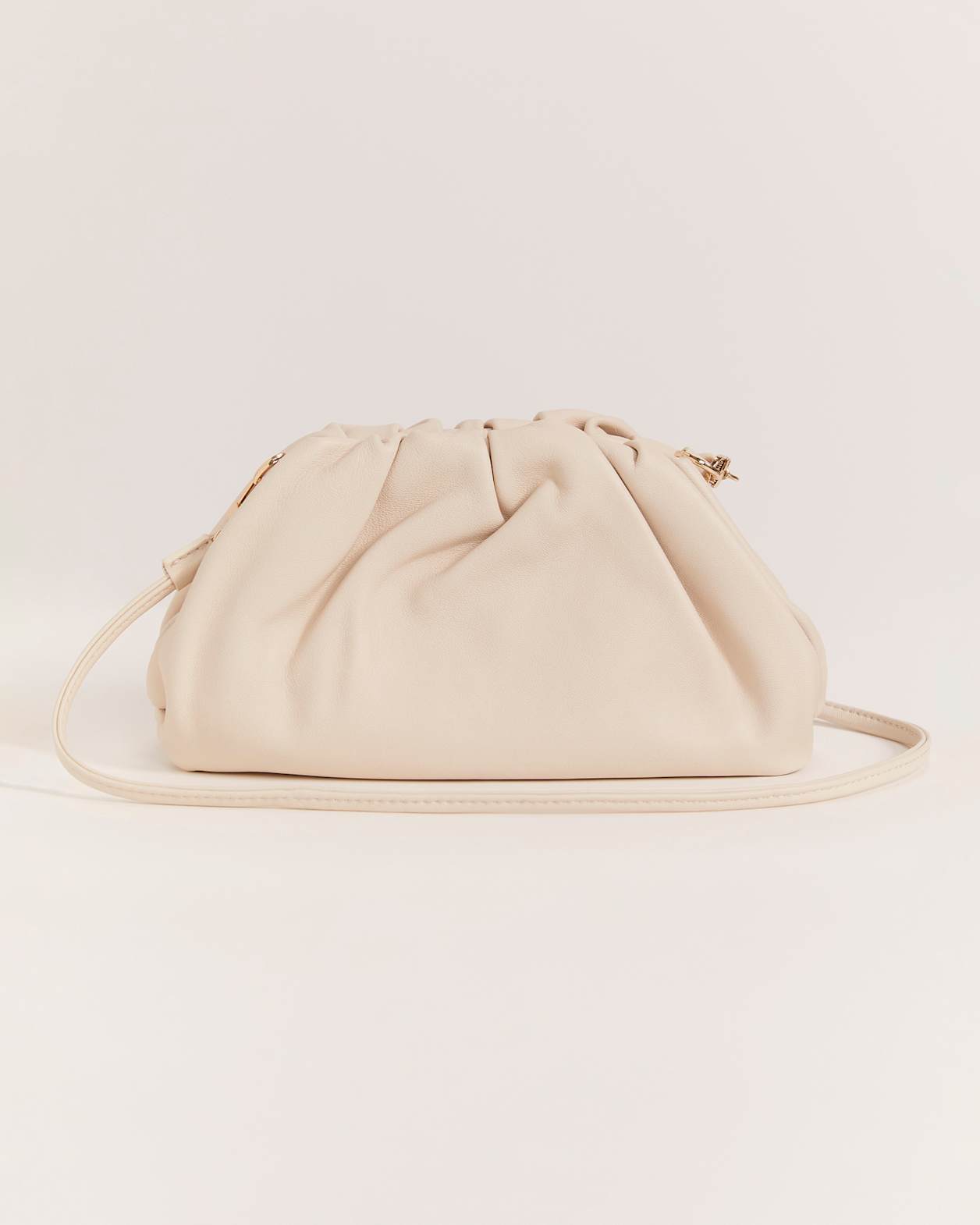 Sophia Leather Clutch in BEIGE