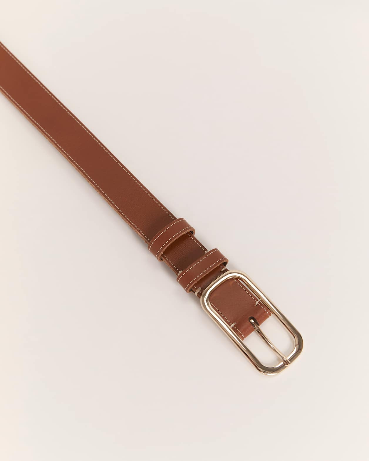 Amber Classic Leather Belt in TAN