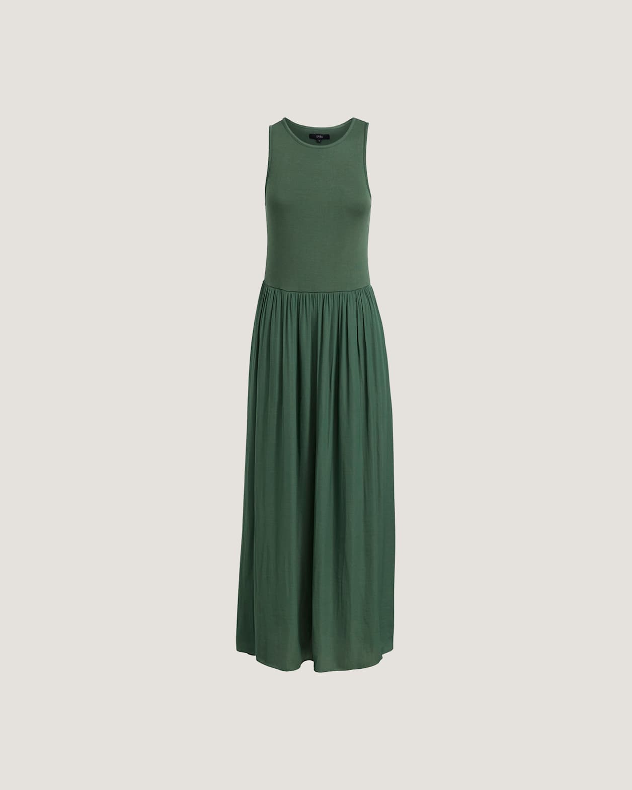 Lillian Mixed Media Maxi Dress in FERN