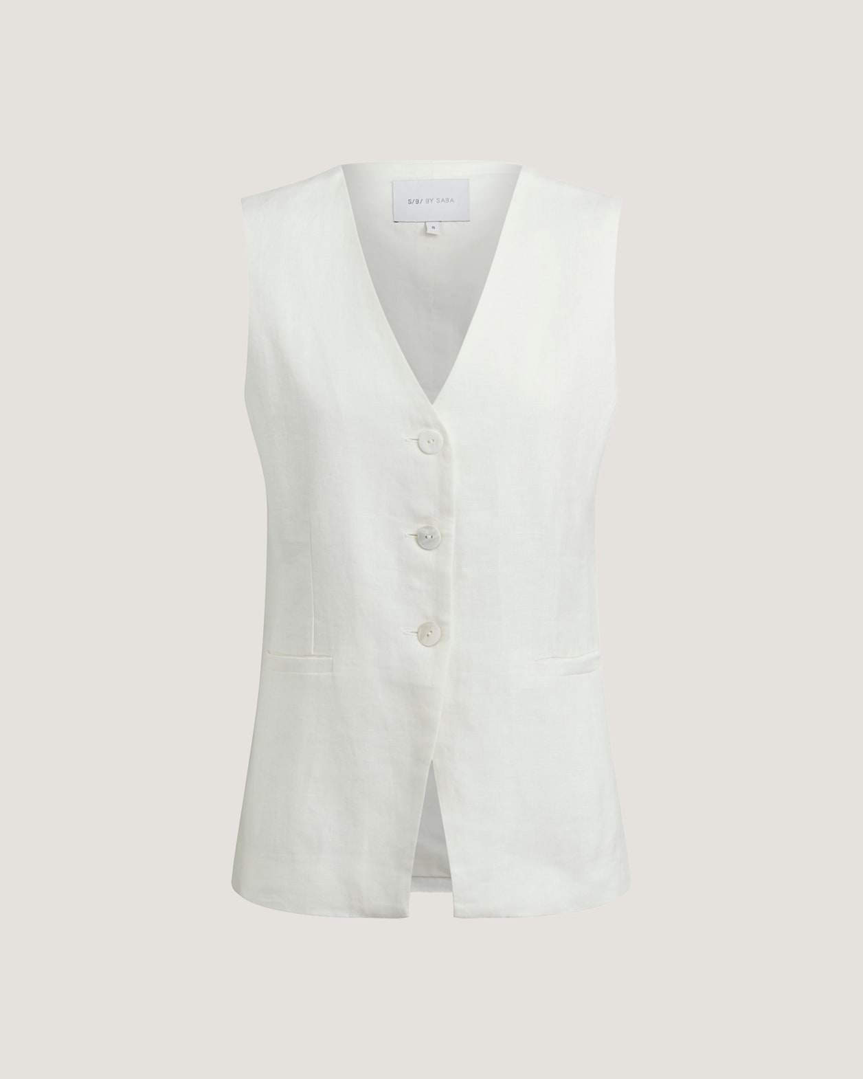 Lila Linen Vest in WHITE