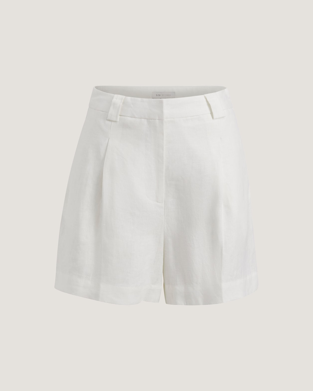 Lila Linen Pleat Front Short in WHITE