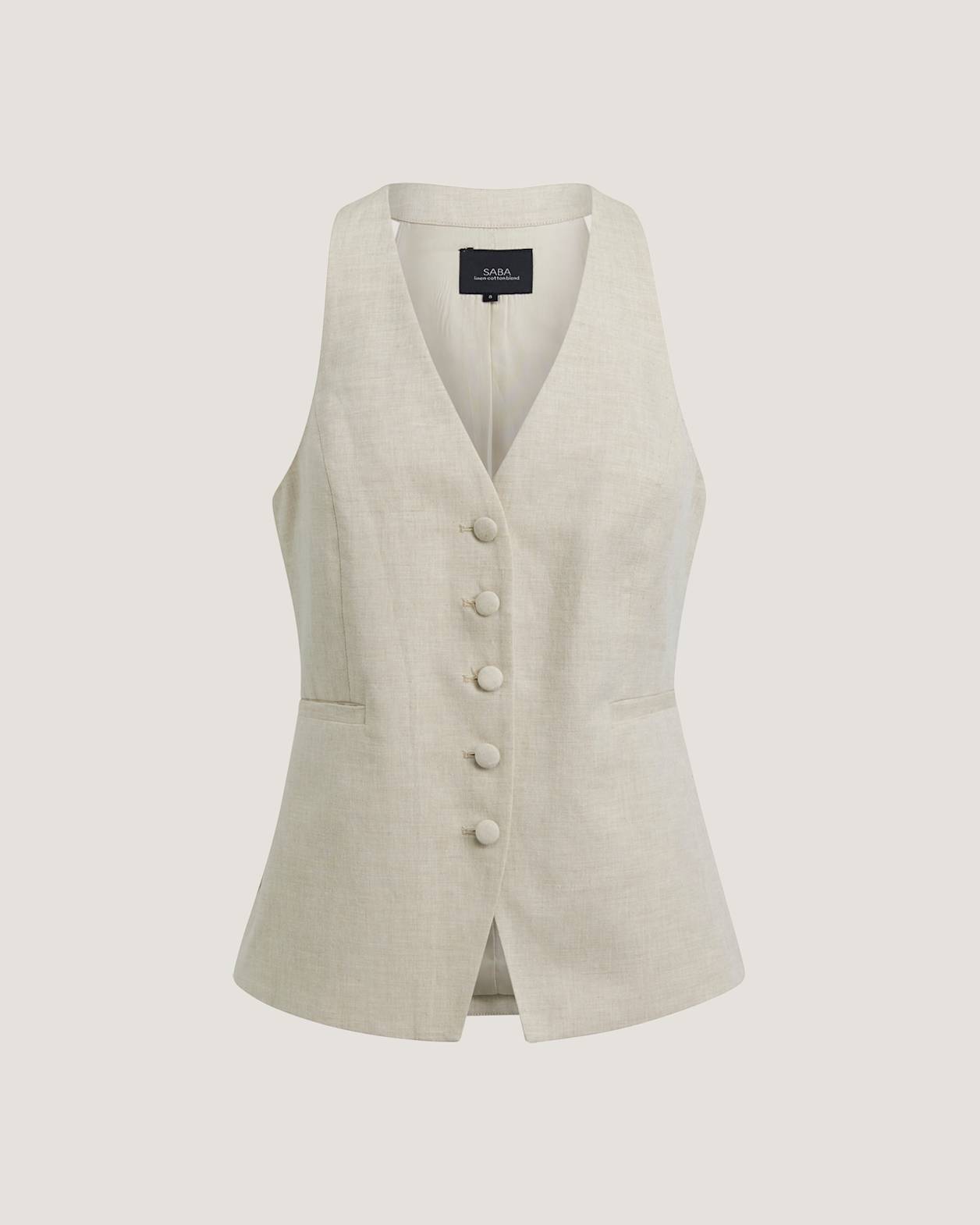 Sienna Linen Vest in OATMEAL MELANGE