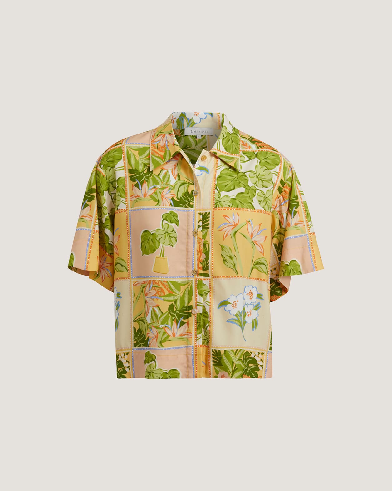 Paloma Short Sleeve Cropped Shirt in MULTI
